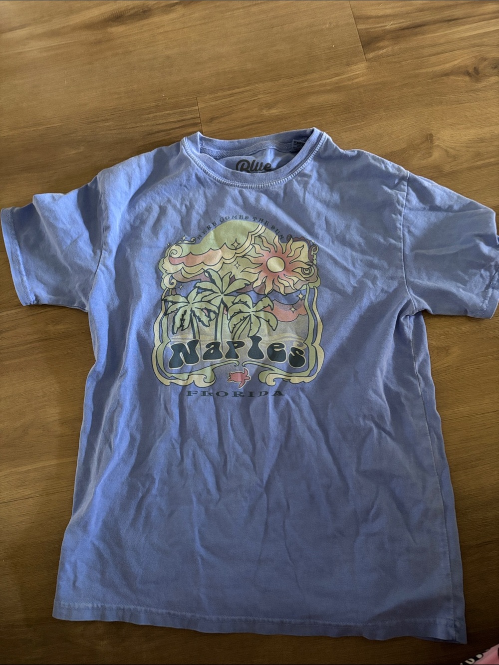 Blue 84 Light Blue Naples Florida Graphic Tee for Kids